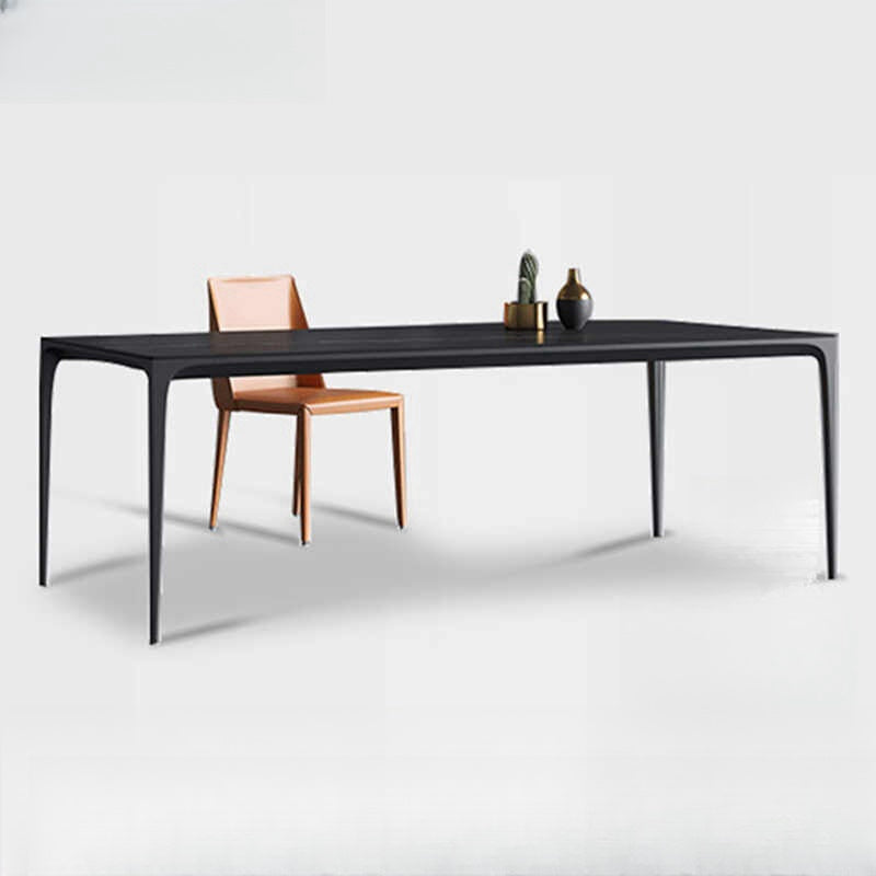 Light luxury home modern simple Delifeng rock plate dining room table Nordic rectangular table and chairs