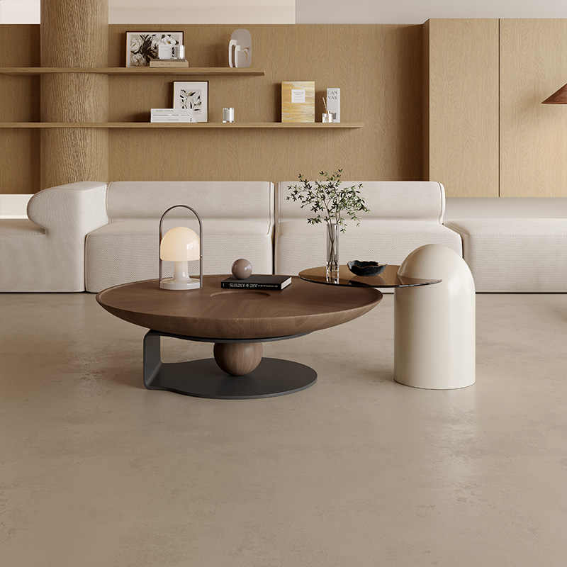Italian minimalist round coffee table combination living room home high-end light luxury modern wabi-Sabi wind designer creative coffee table