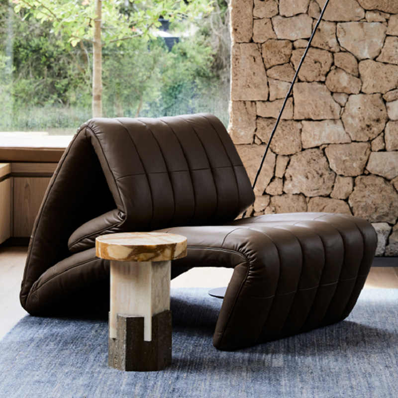 Barcelona single sofa chair designer balcony living room bedroom multi-functional lounge chair Fist chair leather