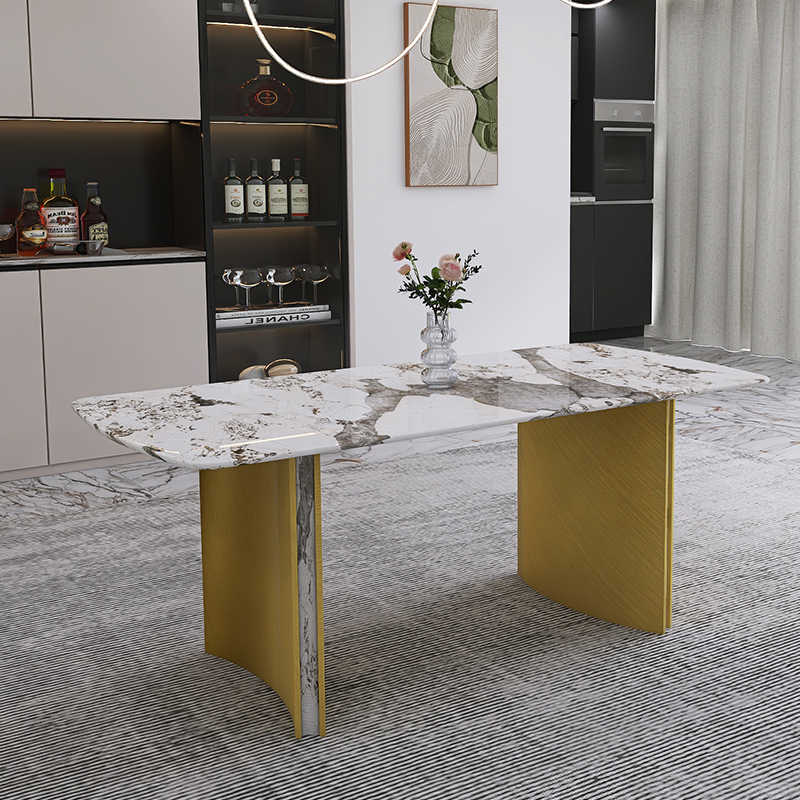 Italian very simple rock plate table modern simple high-end dining table and chair combination of small household rectangular dining table