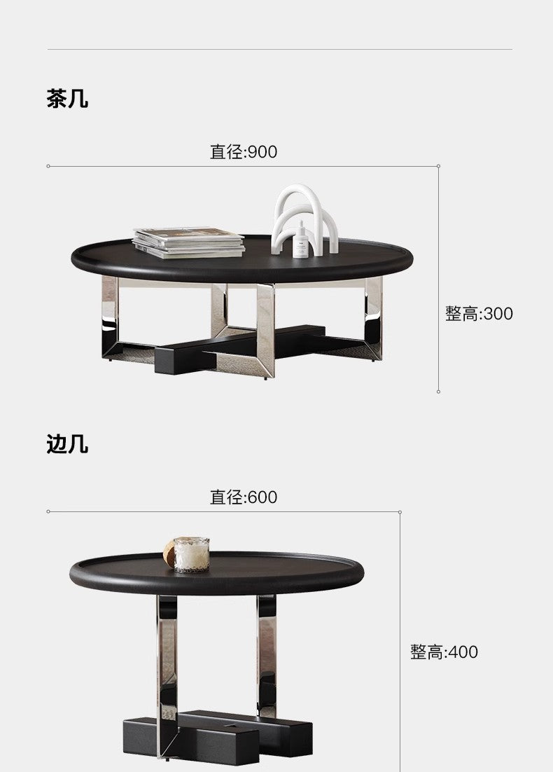 Living room home size round table Italian simple small apartment designer high and low combination tea table