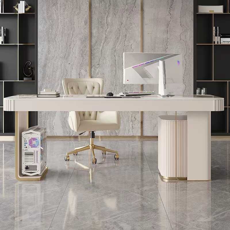 Italian desk Light luxury modern designer home rock board desk High-end study desktop computer desk study desk