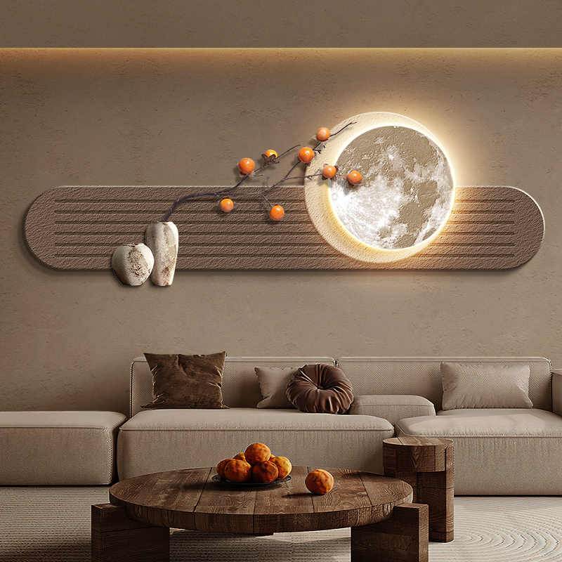 Sofa background wall hanging painting Persimmon Ruyi living room decorative painting advanced sense new Chinese atmosphere wall painting