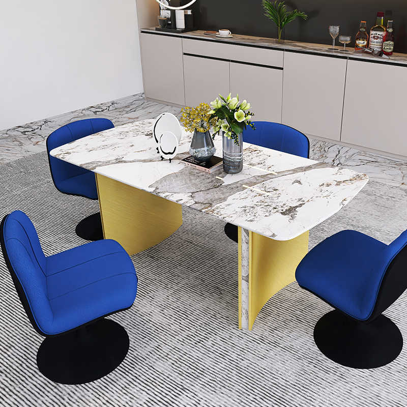 Italian very simple rock plate table modern simple high-end dining table and chair combination of small household rectangular dining table
