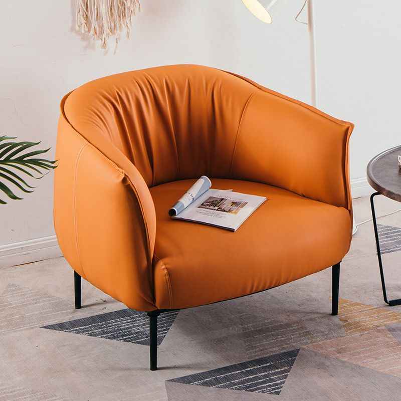 Nordic single sofa Light luxury hotel bedroom small apartment living room balcony leisure negotiation lazy leather sofa chair