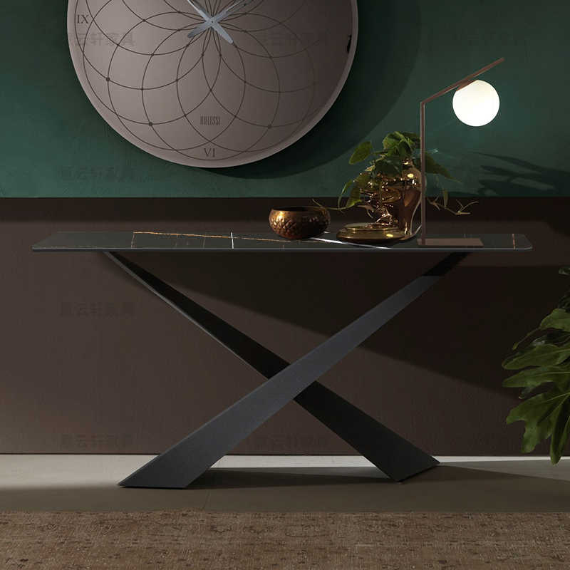 Italian very simple rock panel porch table post-modern simple size apartment creative entry bar table light luxury porch table