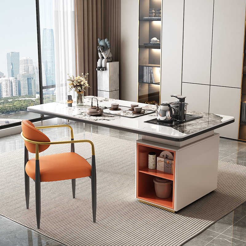 Tea table Light luxury rock panel tea table chair combination of small household modern simple automatic boiling water one office tea table