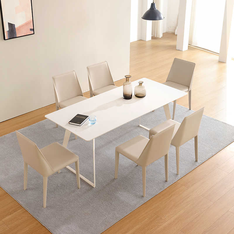 Italian rock dinner table simple home cream style