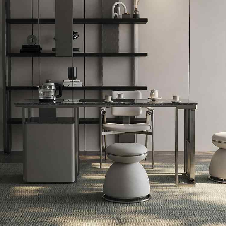 Rock plate tea table and chair combination light luxury modern household small apartment light luxury advanced sense tea table kettle one