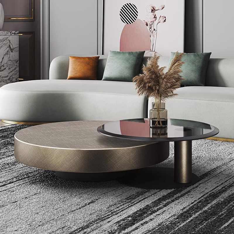 Round coffee table minimalist light luxury small apartment living room combination coffee table designer net red son mother coffee table