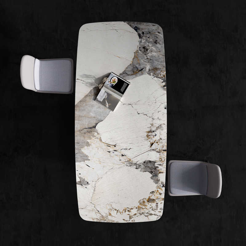 Nordic Italian light luxury small apartment rectangular marble light Pandora dinner table