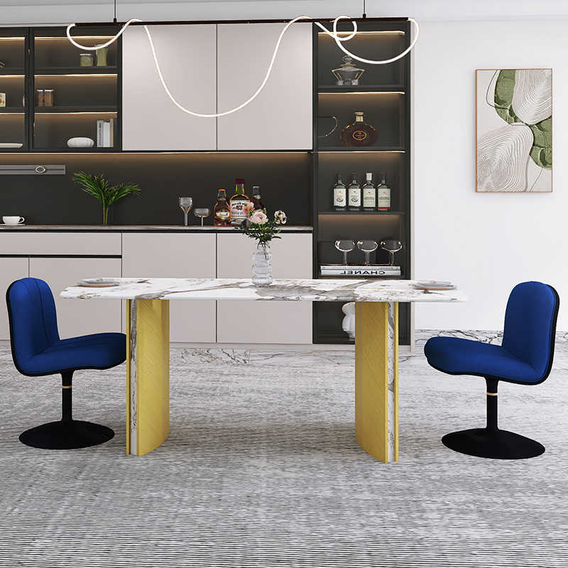 Italian very simple rock plate table modern simple high-end dining table and chair combination of small household rectangular dining table