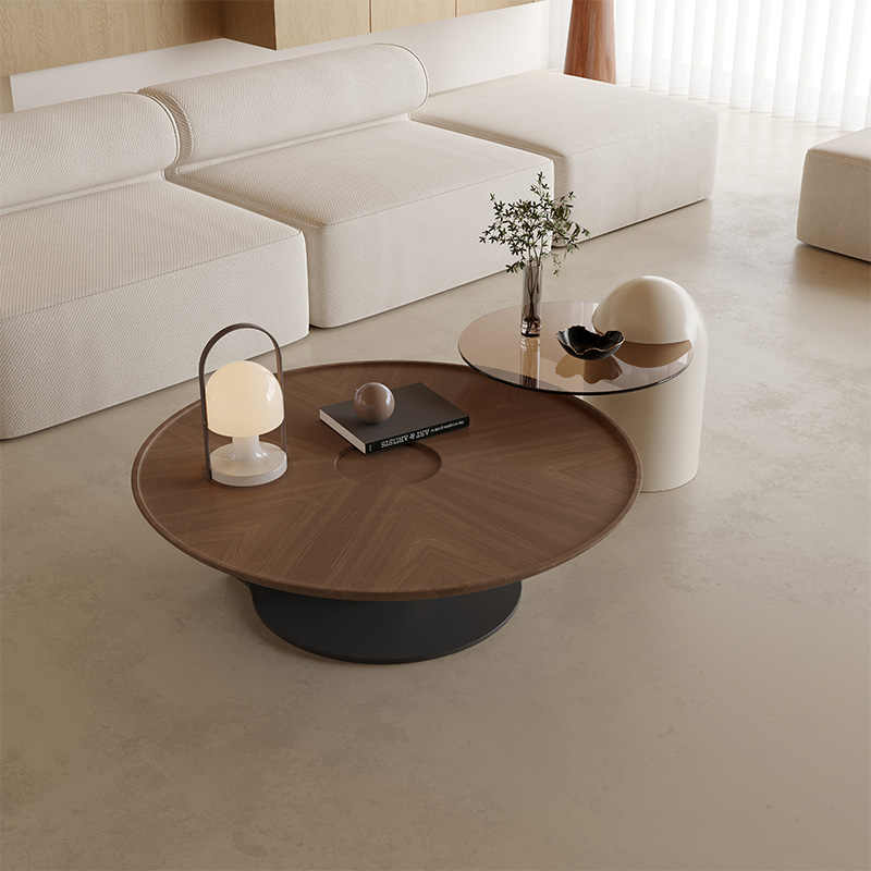 Italian minimalist round coffee table combination living room home high-end light luxury modern wabi-Sabi wind designer creative coffee table