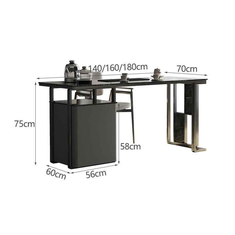 Rock plate tea table and chair combination light luxury modern household small apartment light luxury advanced sense tea table kettle one