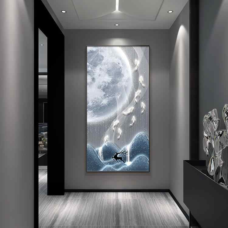 Xi on the branches of the living room TV background wall decorative painting Chinese knot into the household is opposite the door Wangyun Chinese corner hanging painting