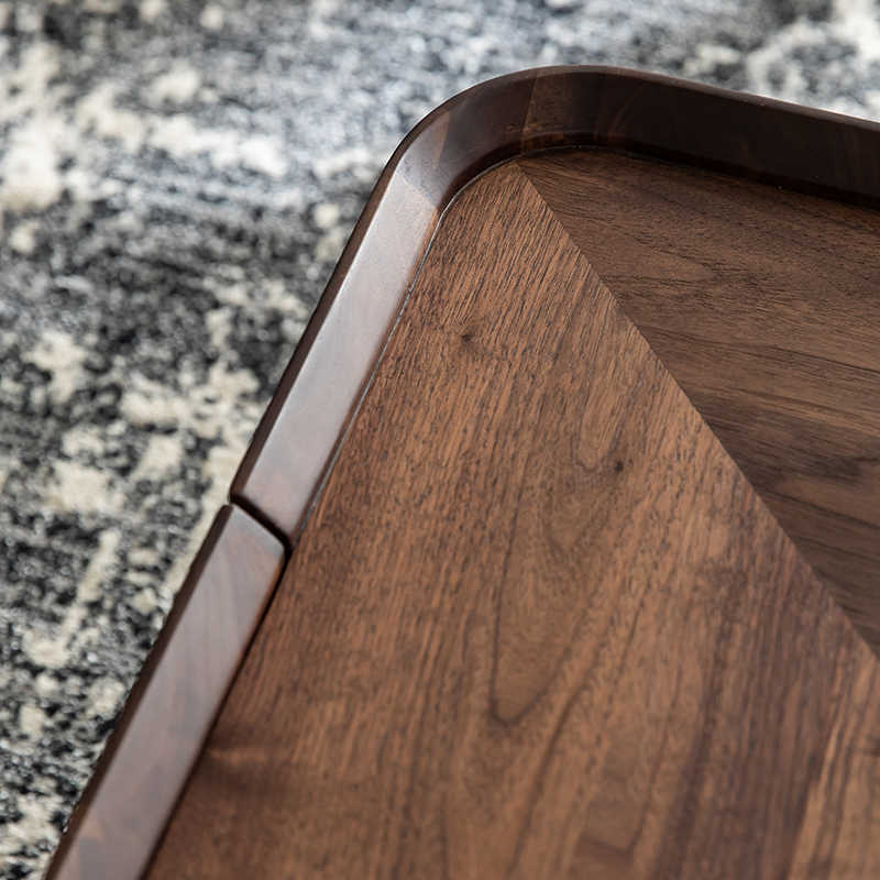Italian minimalist North American black walnut solid wood tea table square collection of Northern European furniture modern simple designer square