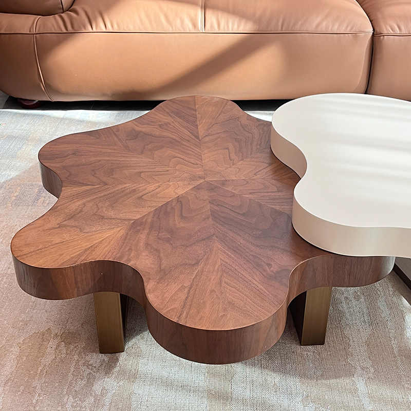 Cream cloud tea table light luxury minimalist solid wood living room home creative network red simple modern high sense of art