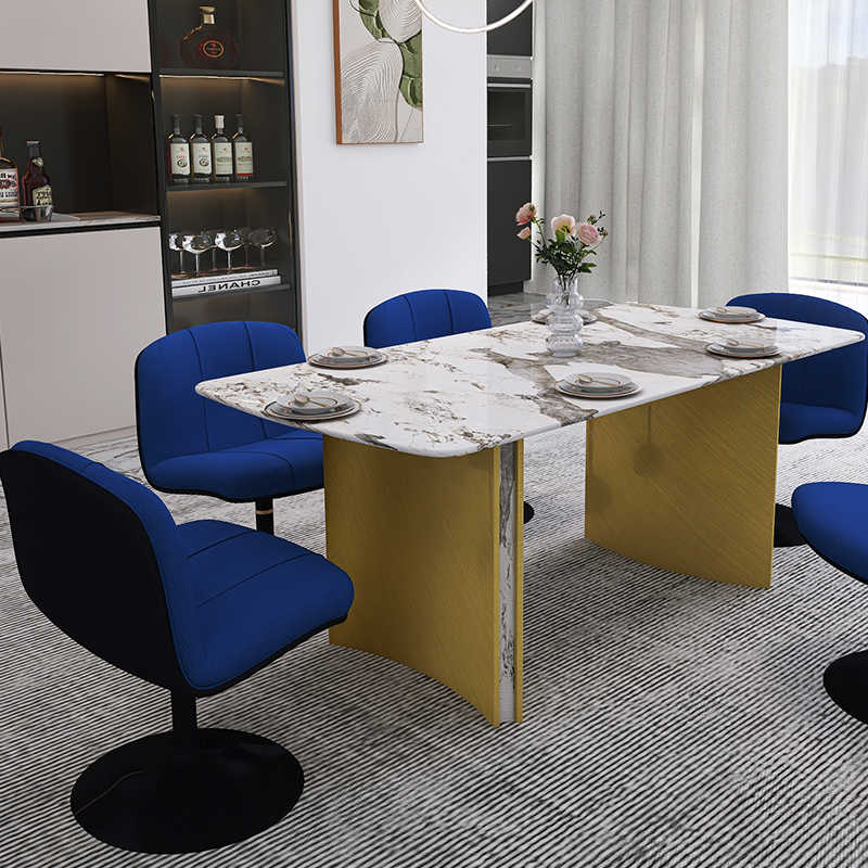 Italian very simple rock plate table modern simple high-end dining table and chair combination of small household rectangular dining table
