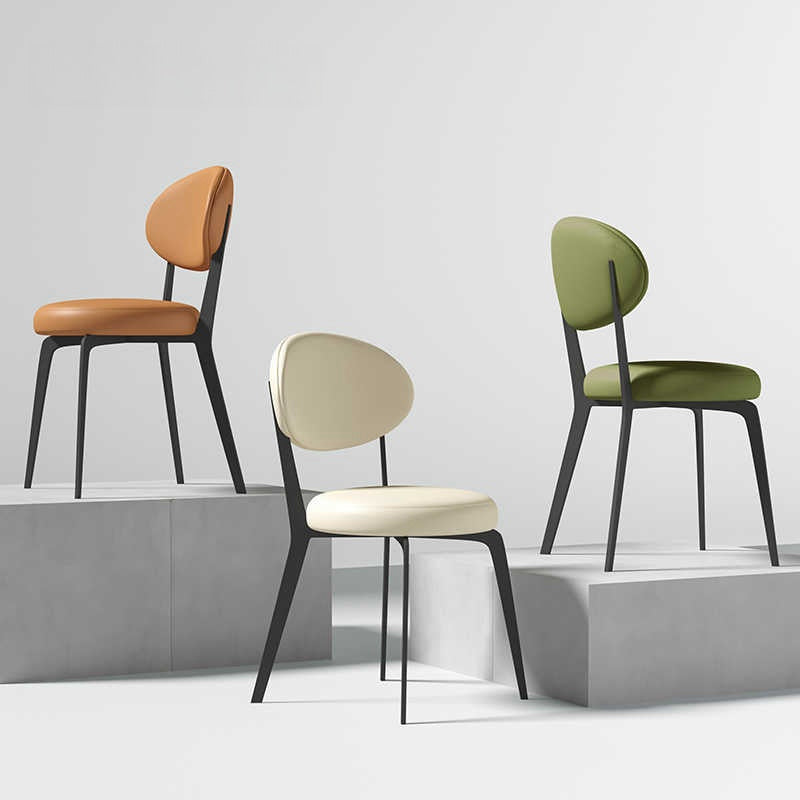 French cream style white minimalist dining chair