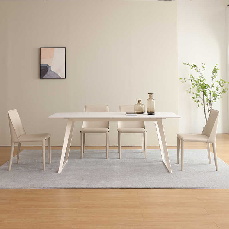 Italian rock dinner table simple home cream style
