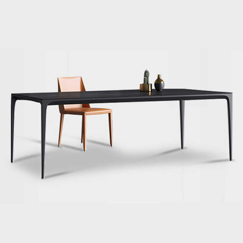 Light luxury home modern simple Delifeng rock plate dining room table Nordic rectangular table and chairs