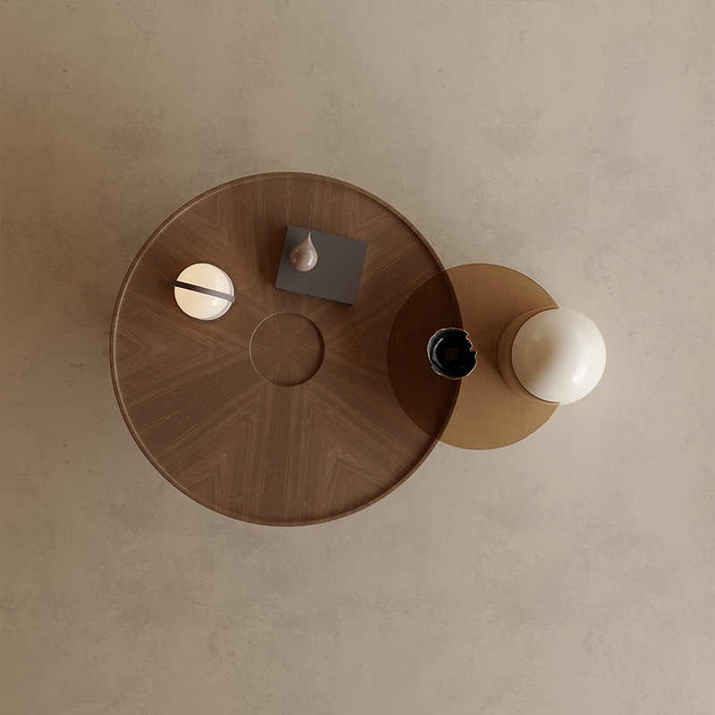 Italian minimalist round coffee table combination living room home high-end light luxury modern wabi-Sabi wind designer creative coffee table