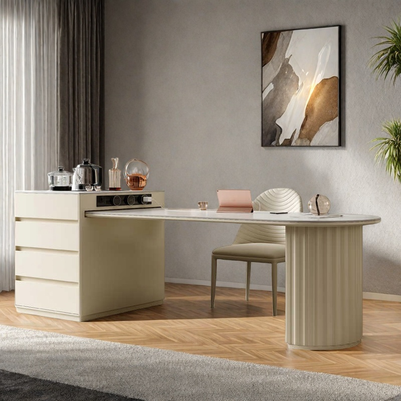 Butter wind island table integrated modern simple retractable fall light luxury household size island table