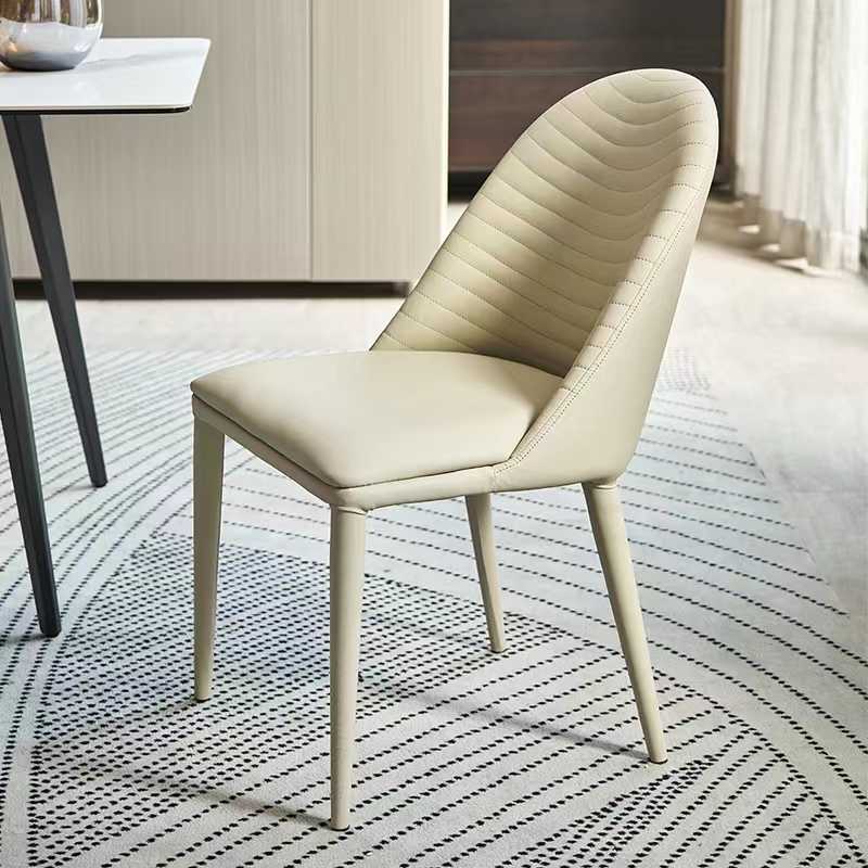 Italian Nordic leather dining table chair