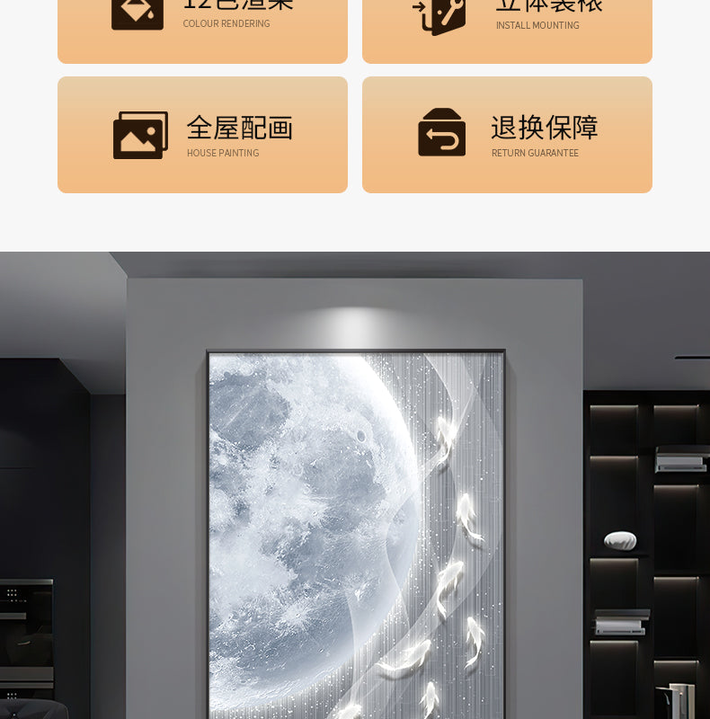 Xi on the branches of the living room TV background wall decorative painting Chinese knot into the household is opposite the door Wangyun Chinese corner hanging painting