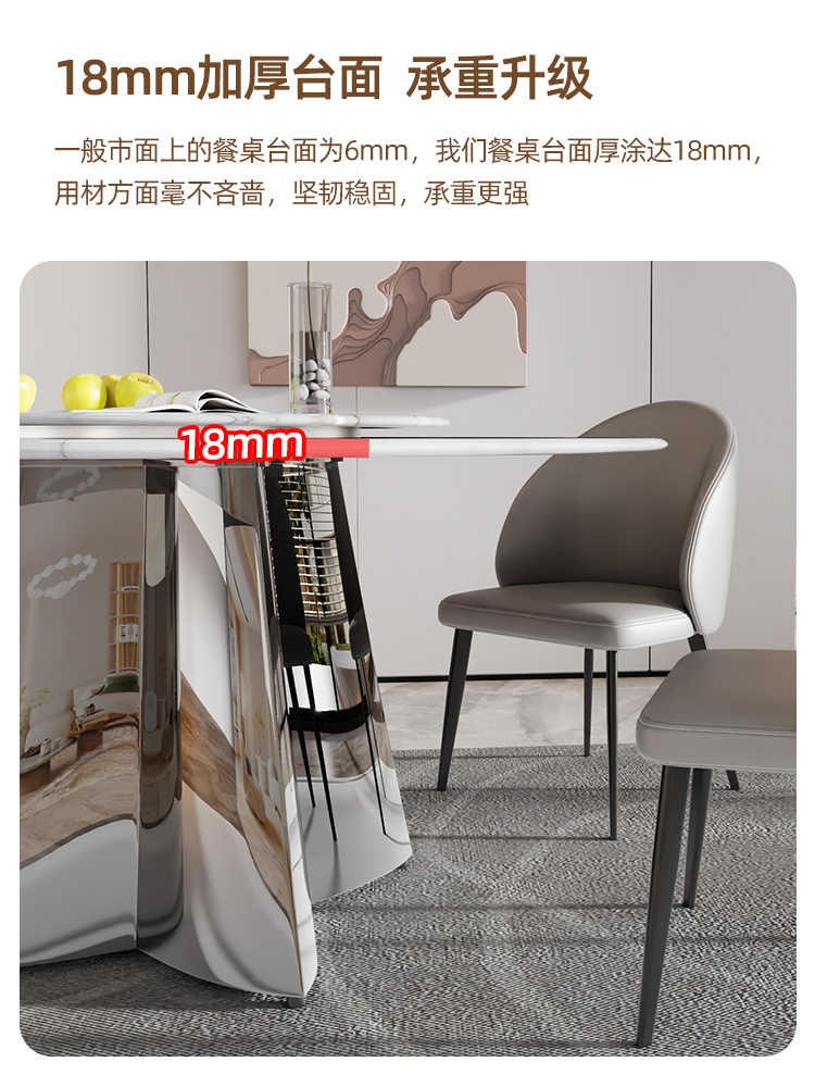 Light luxury marble round table and chair combination turntable senior sense natural luxury stone supercrystalline color stone microcrystalline stone
