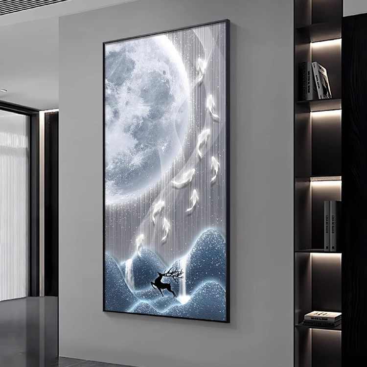 Xi on the branches of the living room TV background wall decorative painting Chinese knot into the household is opposite the door Wangyun Chinese corner hanging painting