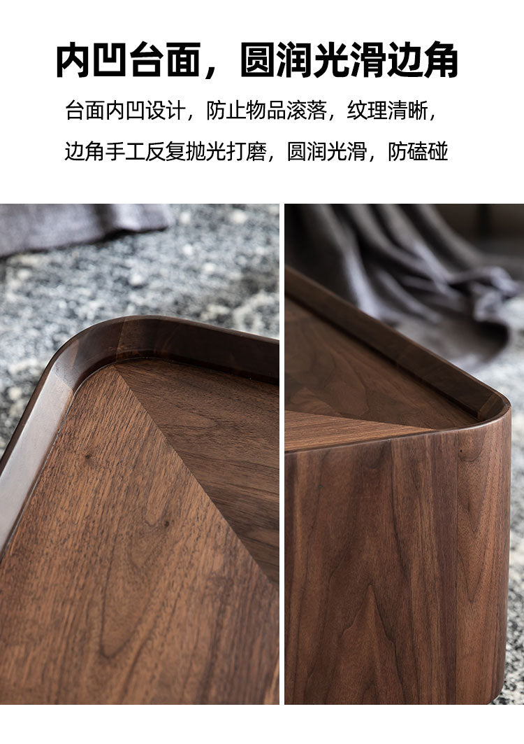 Italian minimalist North American black walnut solid wood tea table square collection of Northern European furniture modern simple designer square