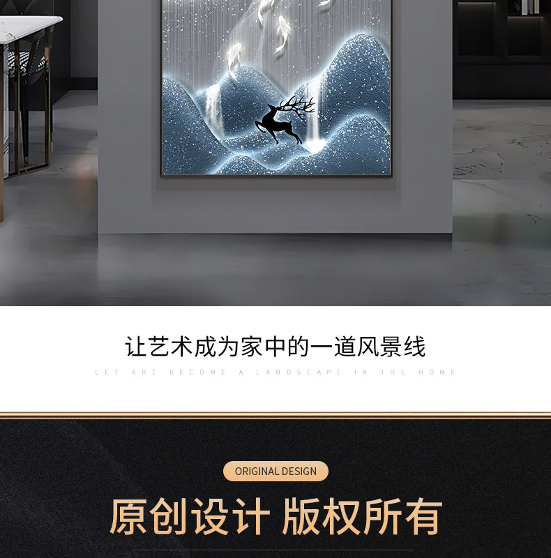 Xi on the branches of the living room TV background wall decorative painting Chinese knot into the household is opposite the door Wangyun Chinese corner hanging painting