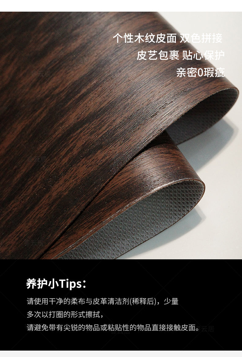 Italian minimalist high-end solid wood bedside table designer oval leather bedside cabinet Modern light luxury rock board locker