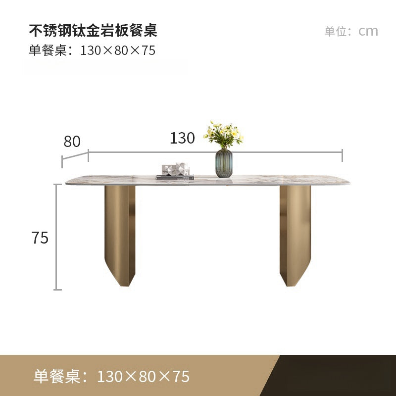 Light luxury stainless steel light rock table