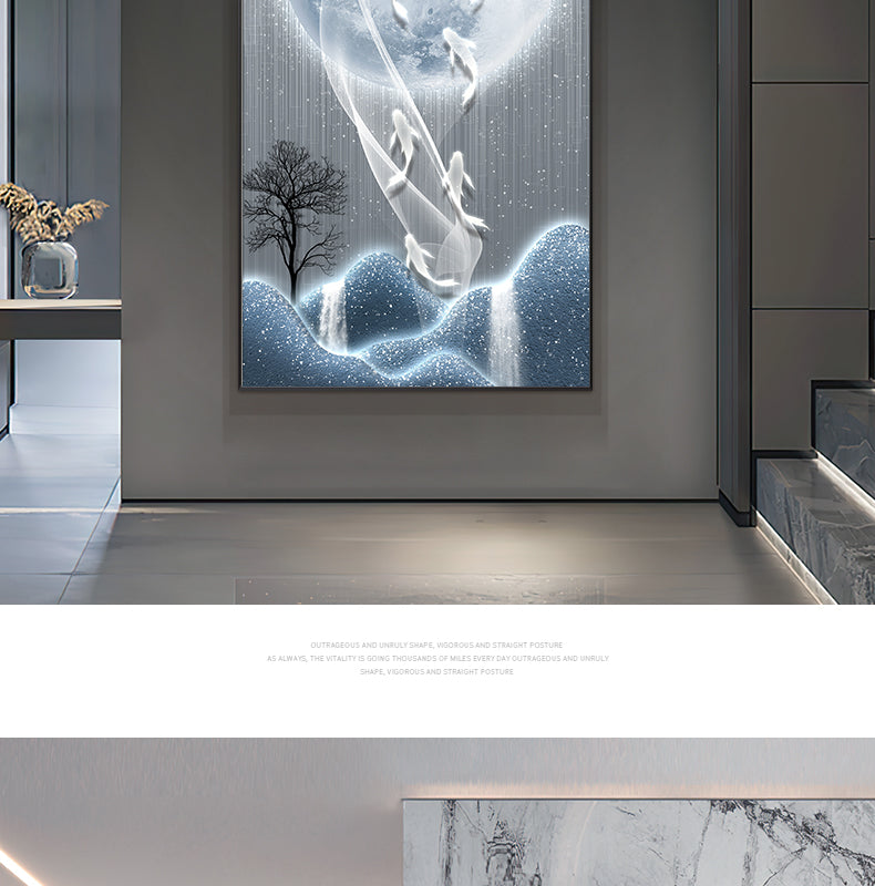 Xi on the branches of the living room TV background wall decorative painting Chinese knot into the household is opposite the door Wangyun Chinese corner hanging painting