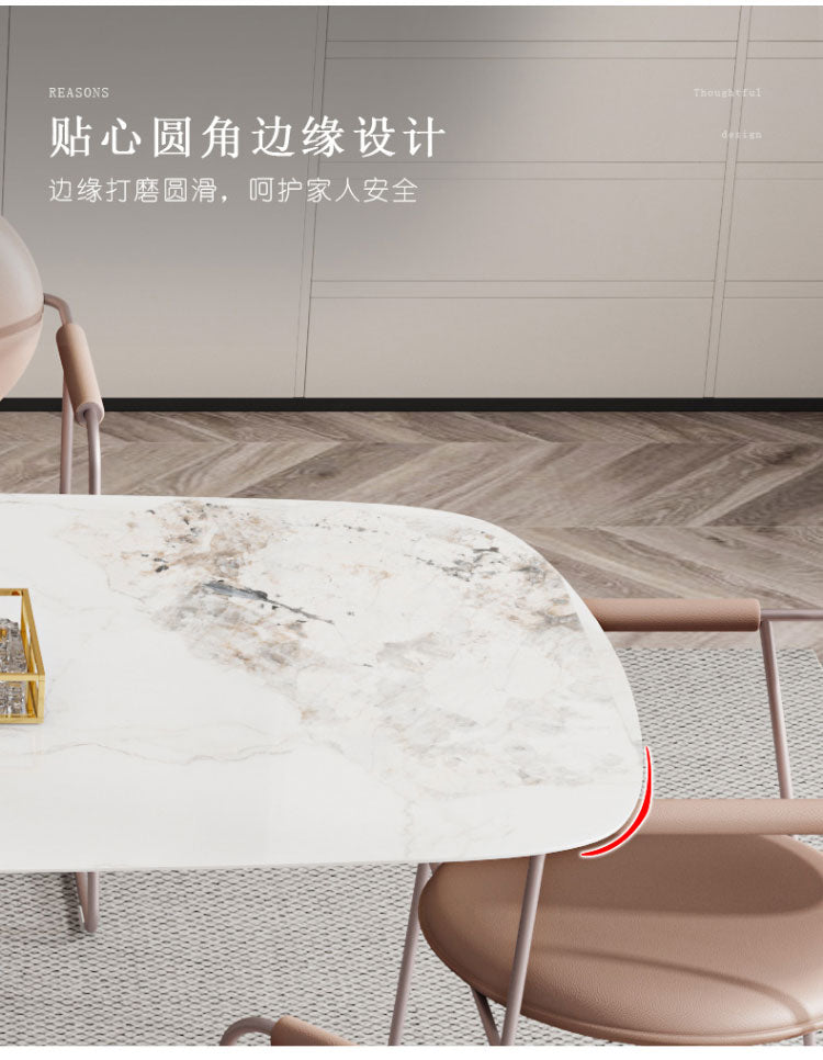 Italian light luxury imported rock plate table modern simple designer inspiration creative rectangular LV letter table