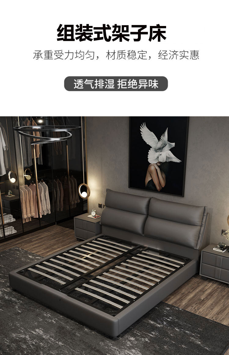 Nordic technology cloth bed modern simple 1.8m ins bed beige white cream soft bag storage bed small wedding bed