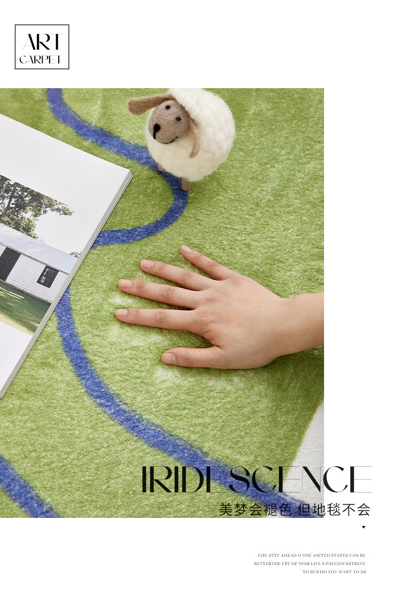 Cream wind special-shaped carpet living room light luxury luxury sofa home light green clouds irregular cushion bedroom