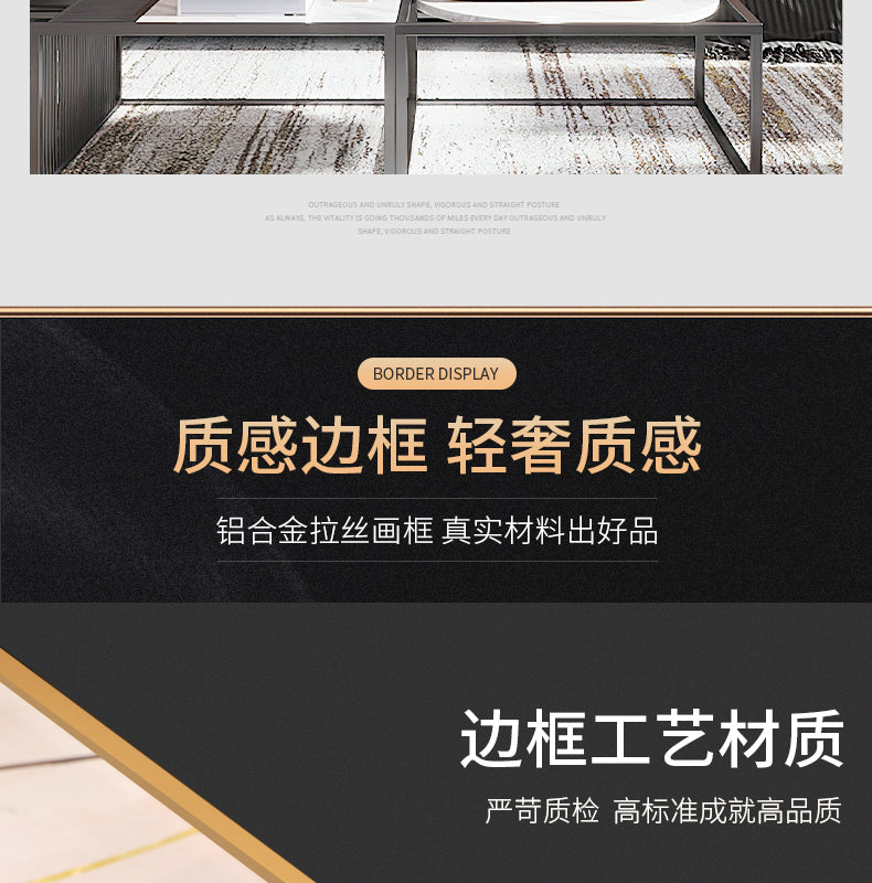 Modern light luxury living room decorative painting advanced sense superimposed painting stone to run abstract and simple sofa background wall hanging painting