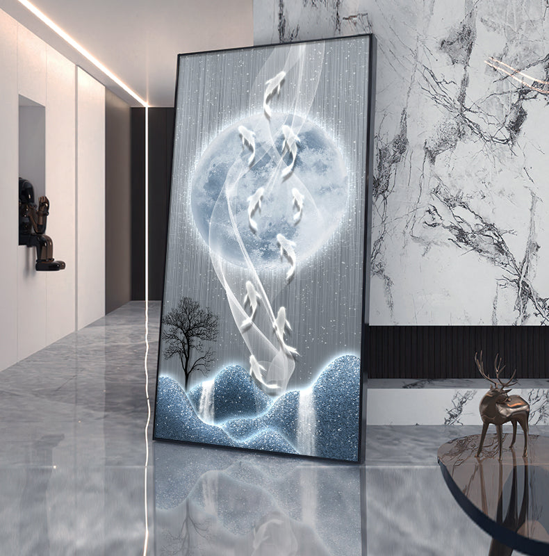 Xi on the branches of the living room TV background wall decorative painting Chinese knot into the household is opposite the door Wangyun Chinese corner hanging painting