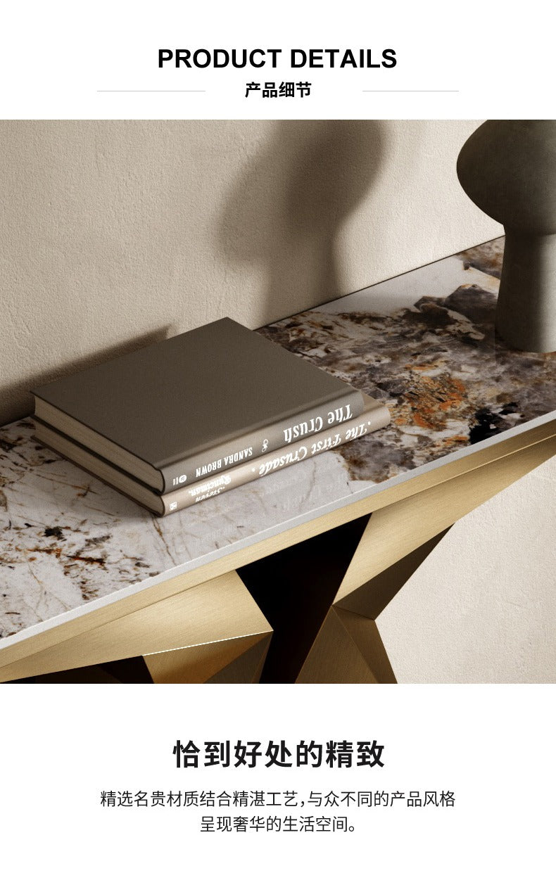 Light luxury porch desk Villa hotel entrance to the door against the wall end of the scene table design master long table several Italian porch table