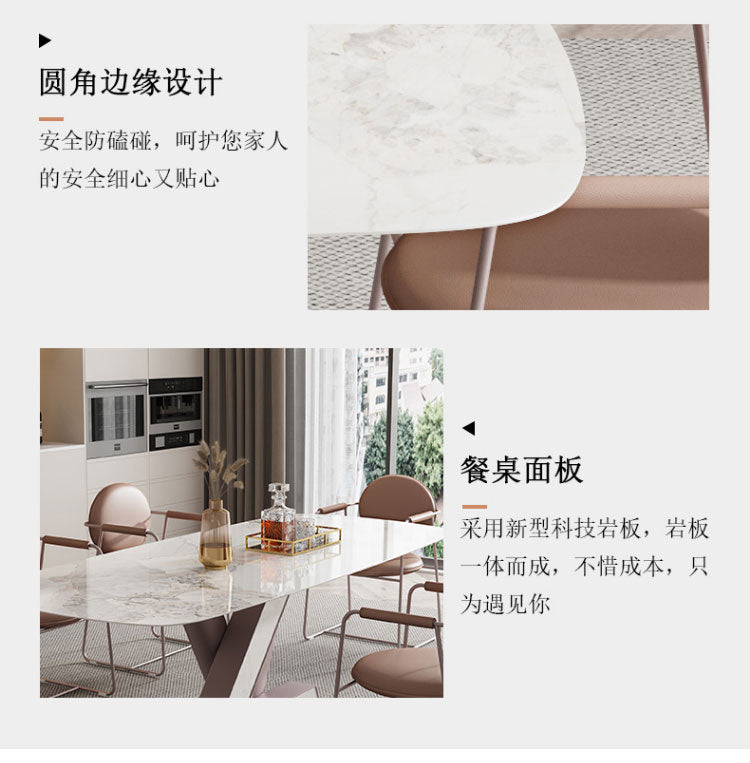 Italian light luxury imported rock plate table modern simple designer inspiration creative rectangular LV letter table
