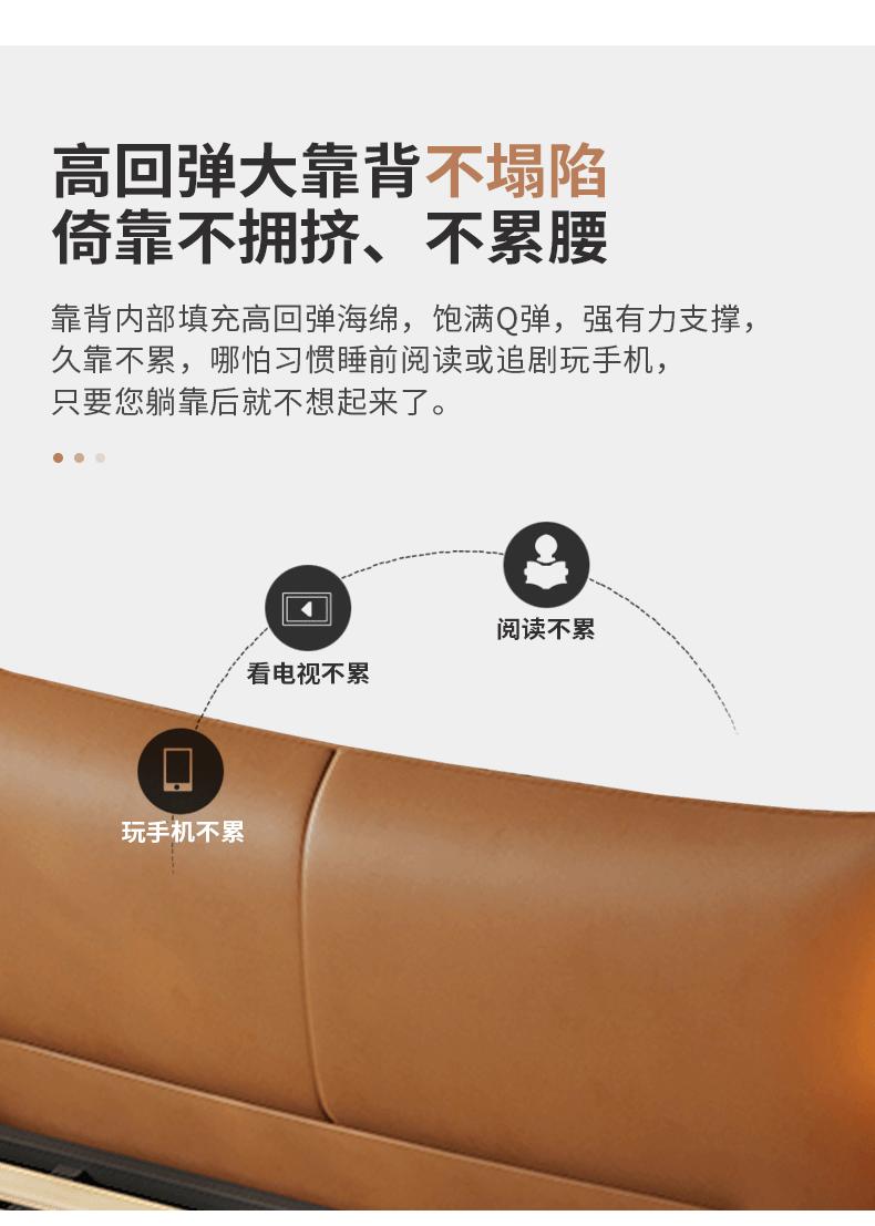 Italian minimalist Chanel leather bed Modern simple top layer leather bed High-end master bedroom double bed edging soft bed