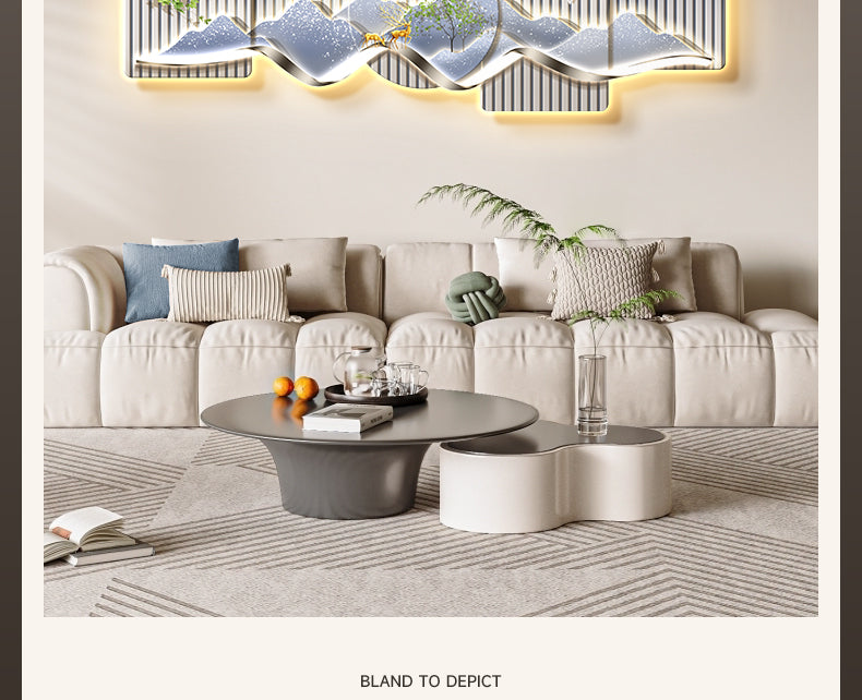Stone to run the restaurant decorative painting wall clock modern light luxury living room clock hanging painting advanced sense wall lamp