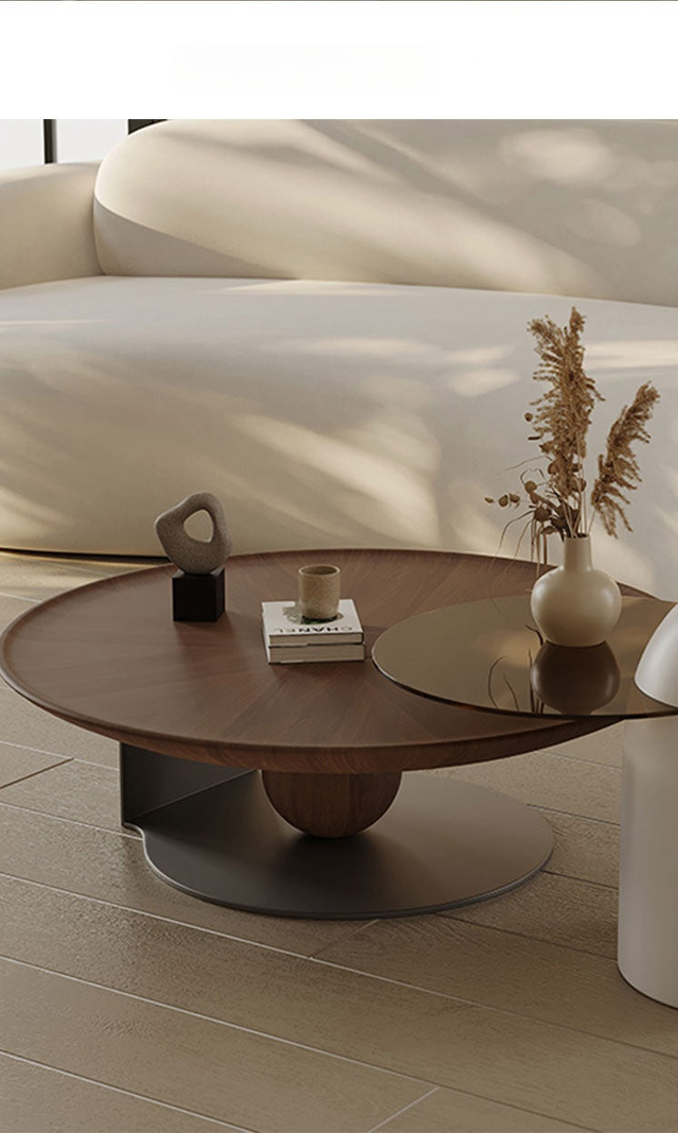 Italian minimalist round coffee table combination living room home high-end light luxury modern wabi-Sabi wind designer creative coffee table