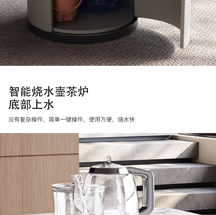 Light luxury modern rock plate tea table and chair high-end home kettle embedded tea table living room office tea table