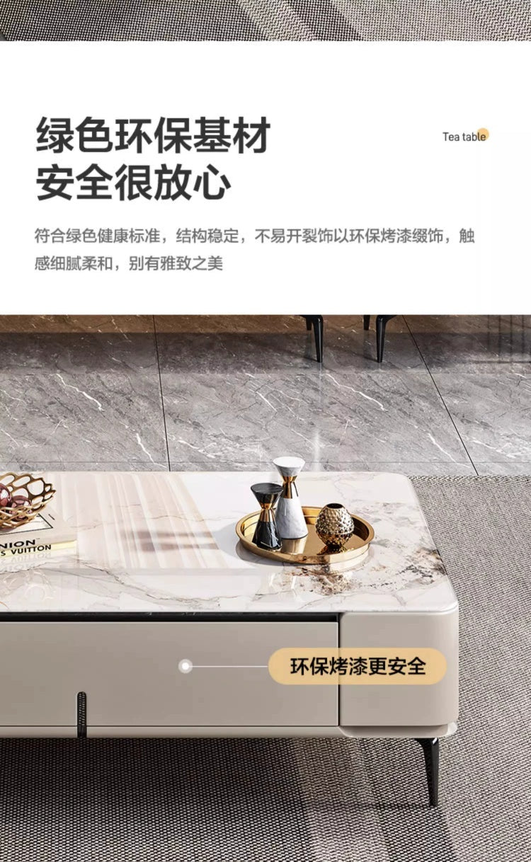 Italian light luxury microcrystal coffee table TV cabinet living room home size apartment coffee table advanced sense