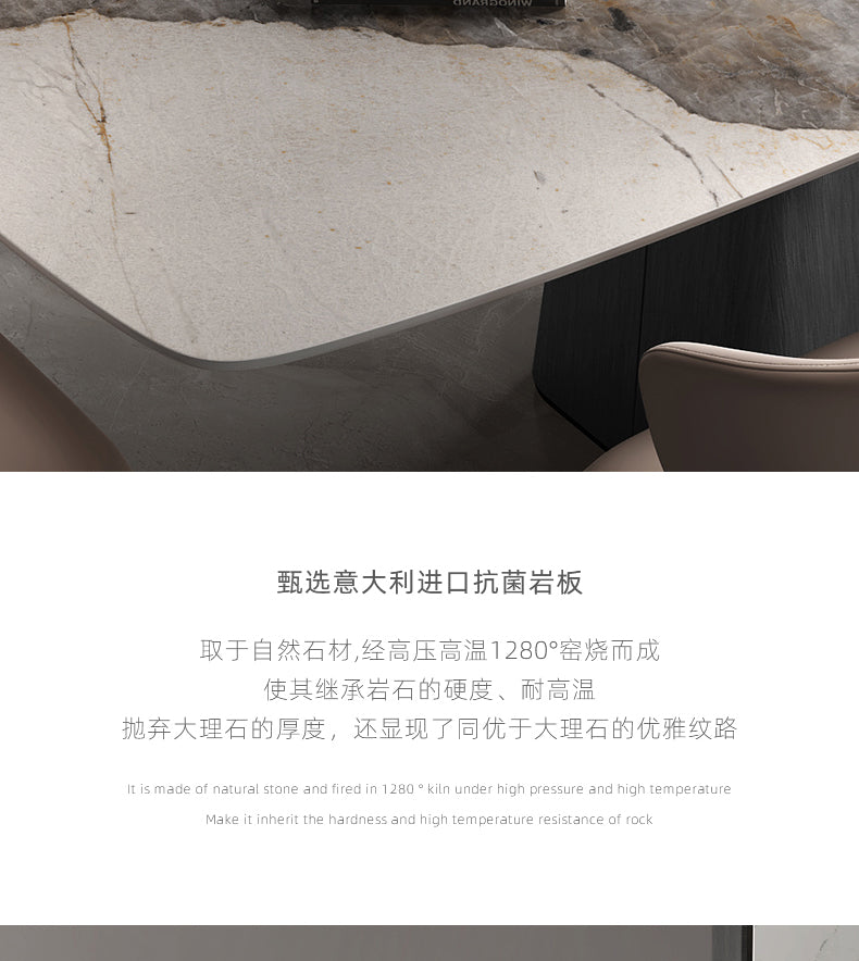 Nordic Italian light luxury small apartment rectangular marble light Pandora dinner table