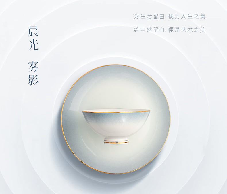 Underglaze color Jingdezhen ceramic tableware set bone China housewarming light luxury bowl dish dish set home